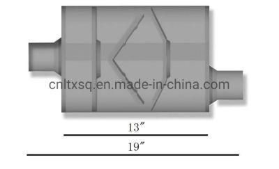 2.5&quot; Center in/2.5&quot; Offset out Universal Perforamnce Exhaust Muffler