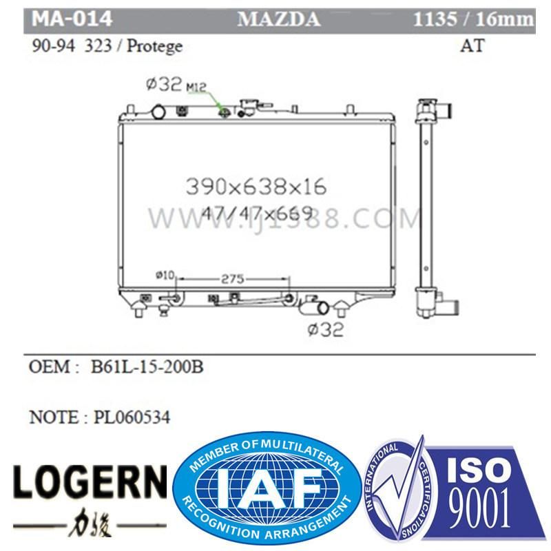 Ma-014 Cooling System Radiator for Mazda 323/Protege′90-94 at Dpi: 1135