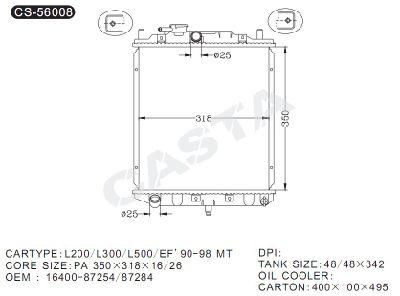 Car Parts Auto Radiator for Daihatsu L200/L300/L500 Mt