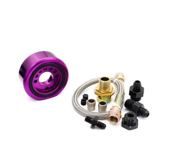 Chrome Oil Supply Adapter Aluminum Conversion Kit for Acura Oil Filter Sender Sandwich Plate Cooler Adapter Kit