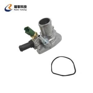 Engine Parts Aluminum Coolant Thermostat Housing with Sensor for Cooling System 55194029