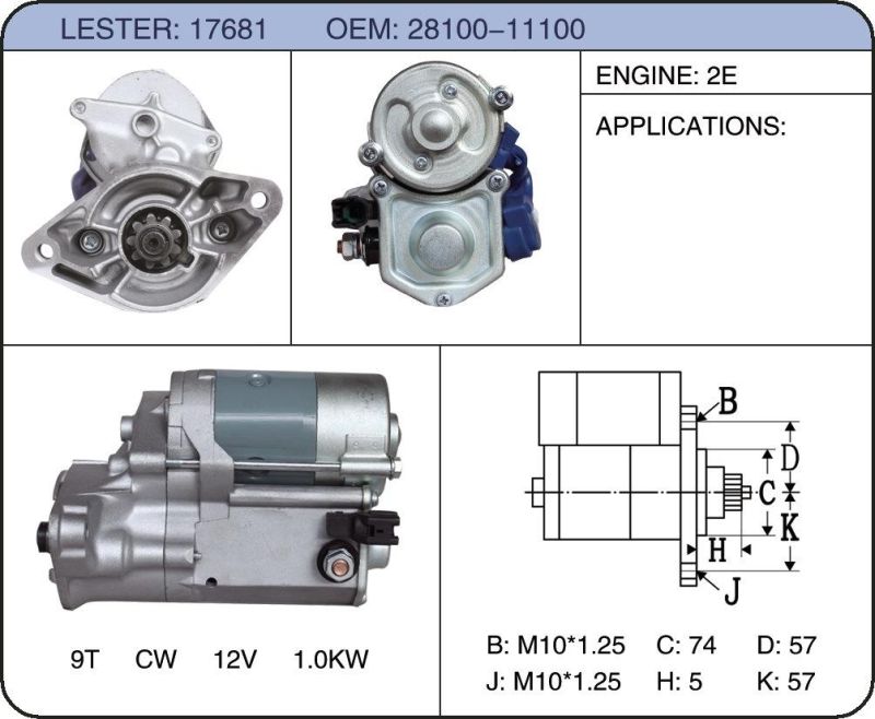 Autor Starter for Toyota 28100-11100