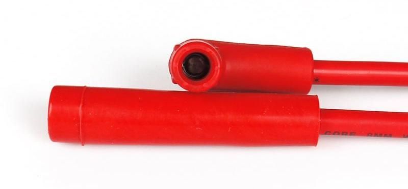 Silicone Spark Plug Wires Set 8mm with 90 Degrees Red Silicone Boots