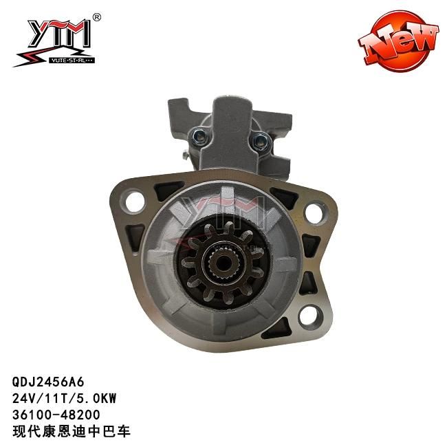 Ytm Starter Motor Qdj2456A6 - 24V/11t/5.0kw for Hyundai 36100-48200