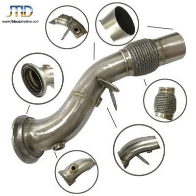 Performance Polished Stainless Steel Decat Exhaust Turbo Downpipe for BMW F30 B48 320I