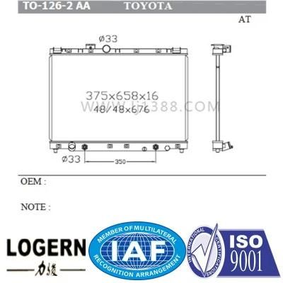 Auto Full Aluminum Radiator for Aitezza/Lexus Is&prime;98- at