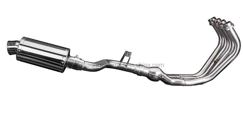 Full 4-1 Exhaust Compatible with YAMAHA Fz6r Ss70 9 Stainless Steel Oval Muffler 09-17