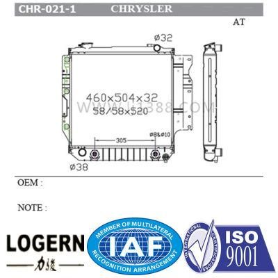 Chr-021-1 Auto Aluminum Radiator for Chrysler Wrangler Tj&prime;96-07 at