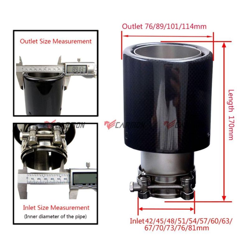 Curly Edge Remus Sport Exhaust Single Tips Made of Real Carbon Fiber Stainless Steel Inner Pipe