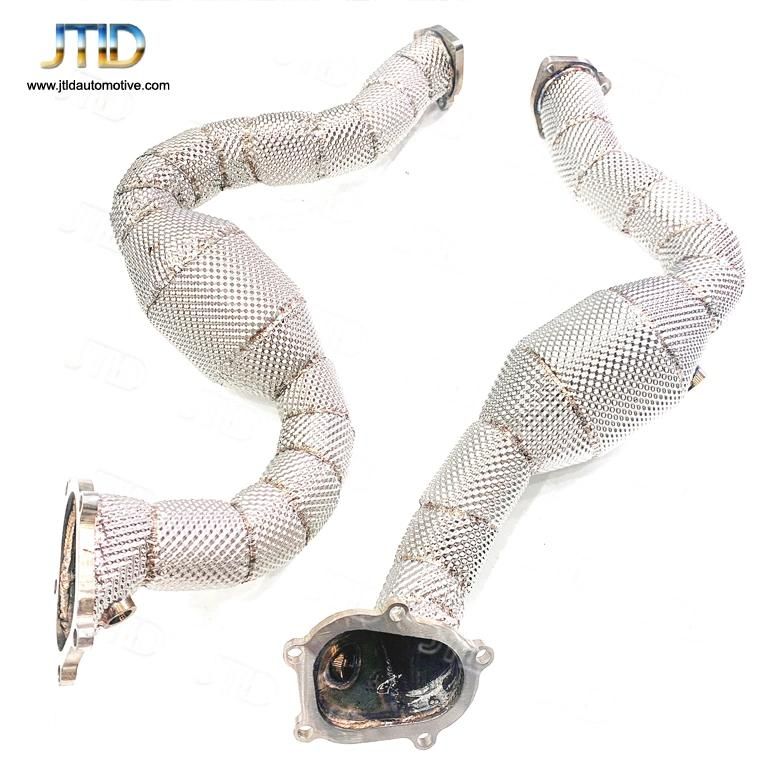 High Flow Cat Heatshield Exhaust Downpipe for Audi RS6