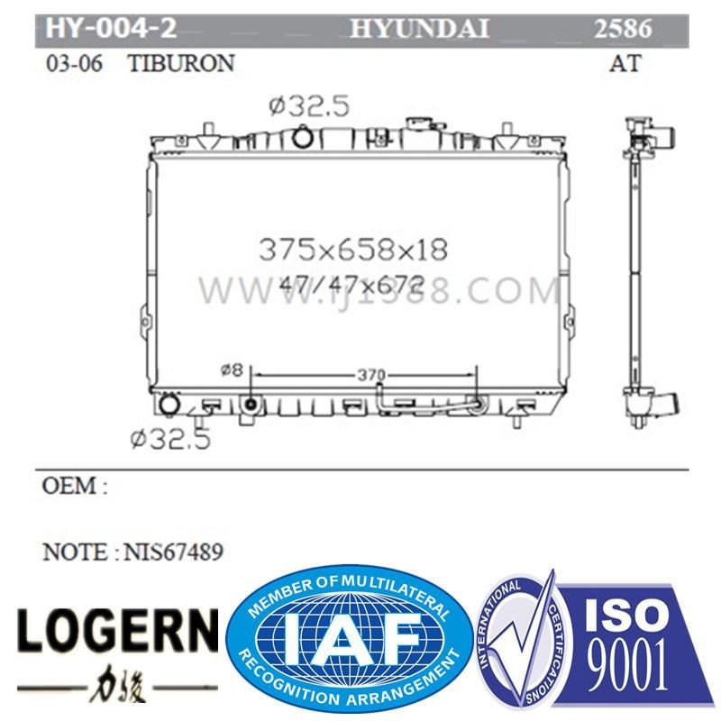 Engine Parts Auto Radiator for Hyundai Tiburon′03-06 at Dpi: 2586