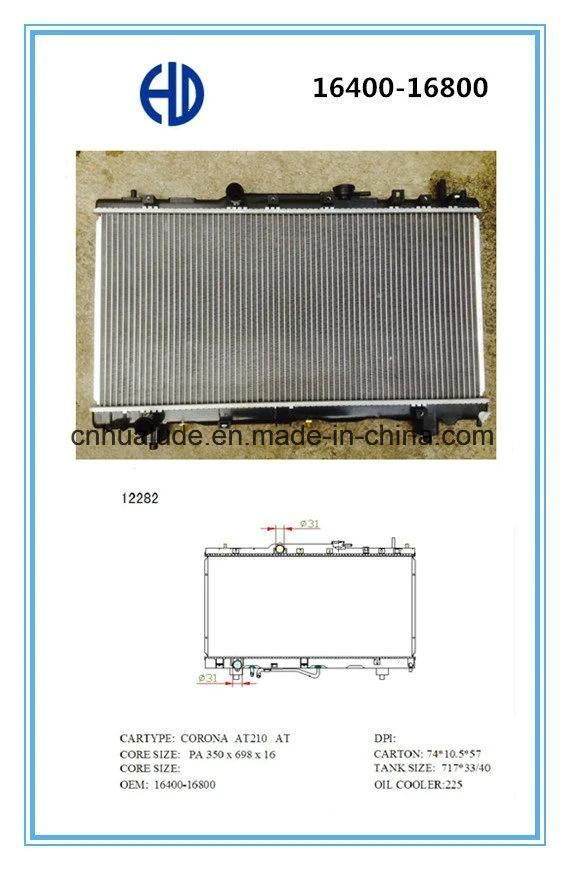 High Quality Aluminum Brazed Welding Car Radiators for Corona At210