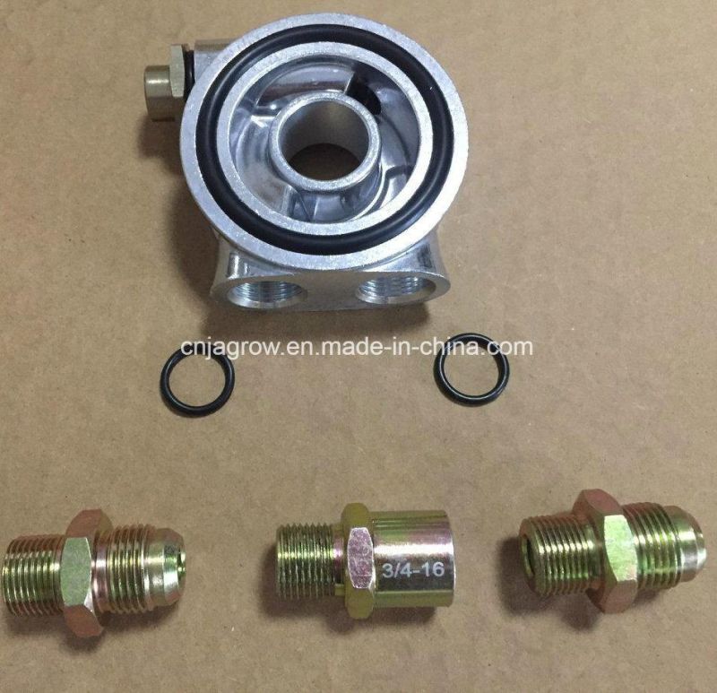 Aluminum Mocal Oil Cooler Adaptor An10 Sandwich Plate with Thermostat