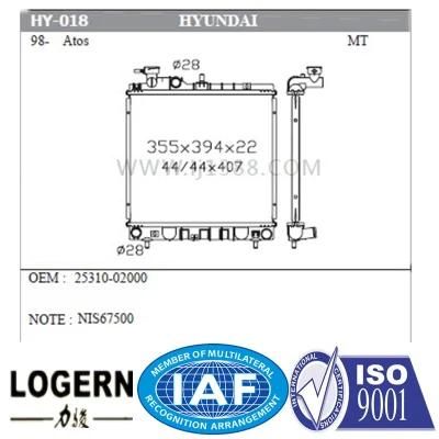 Cooling System Auto Radiator for Hyundai Atos&prime;98/Mt