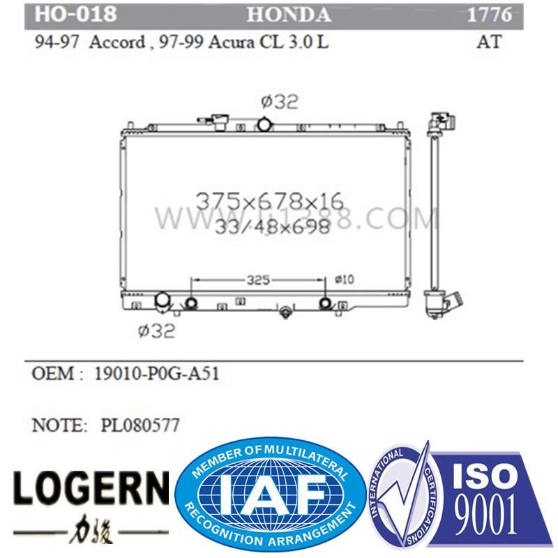 Ho-018 Auto Aluminum Brazed Radiator for Honda Accord′94-97/Acura 3.0l′97-99 at Dpi: 1776