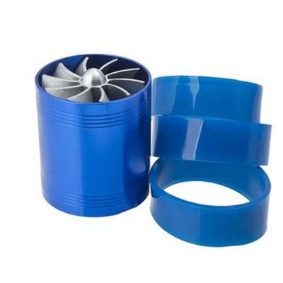 Car Turbinated Dual Fan Turbine Gas Fuel Saver Car Air Intake Turbo, Turbo Replacement Super Charger Fuel Saver Esg14260