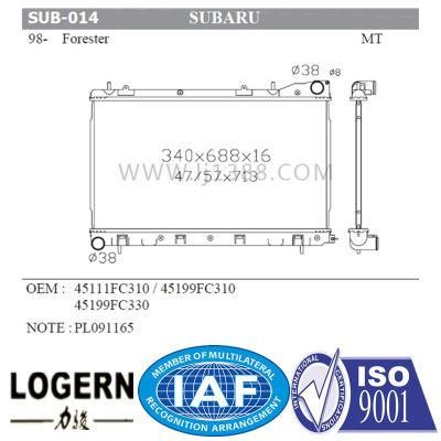 Auto Aluminum Radiator for Subaru Forester&prime;98-02 Mt