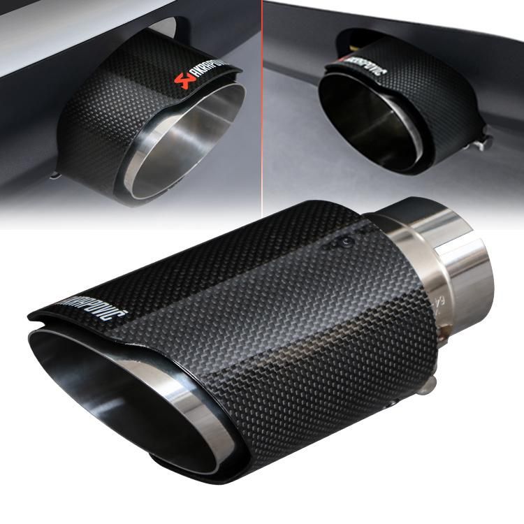 Universal Car Carbon Fiber Stainless Steel Dual Exhaust Muffler Tip
