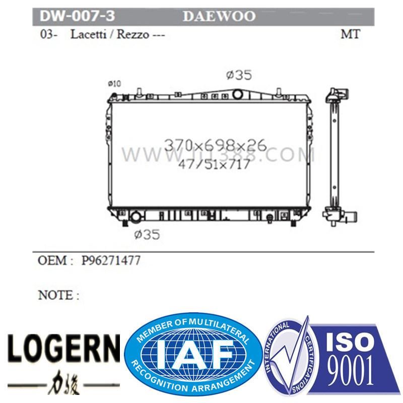 Auto Radiator for Daewoo Lacetti / Rezzo′03 Mt 61664