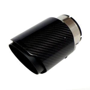 Oval Slanted Akrapovic Carbon Fiber Exhaust Tip Exhaust Muffler Pipe 63-105mm