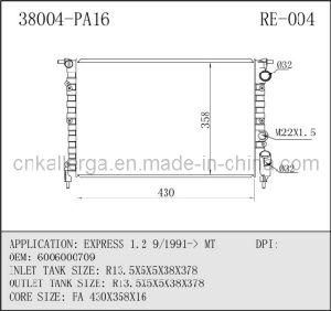 Auto Radiator for Renault Express 1.2 9/1991- Mt 38004 (RE-004)