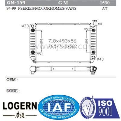 Automobile Radiator for Pseries/Motorhomes/Vans&prime;94-99 at Dpi 1530
