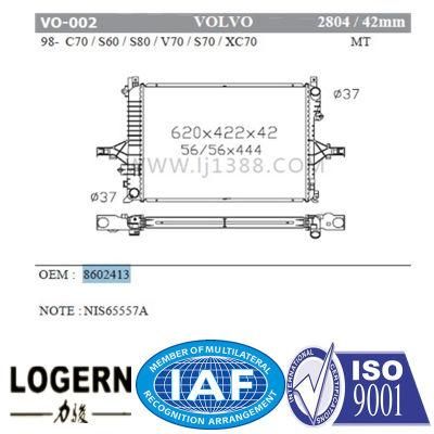 Engine Cooling System Volvo Radiator for S60/C70/V70/S80&prime;98-03 Mt