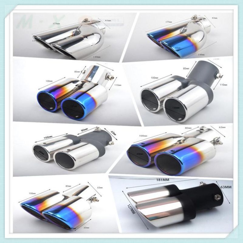 Hot Sales Exhaust Pipes Car Custom Stainless Steel Dual-Outlet Y-Style Muffler Pipes Car Exhaust Tip