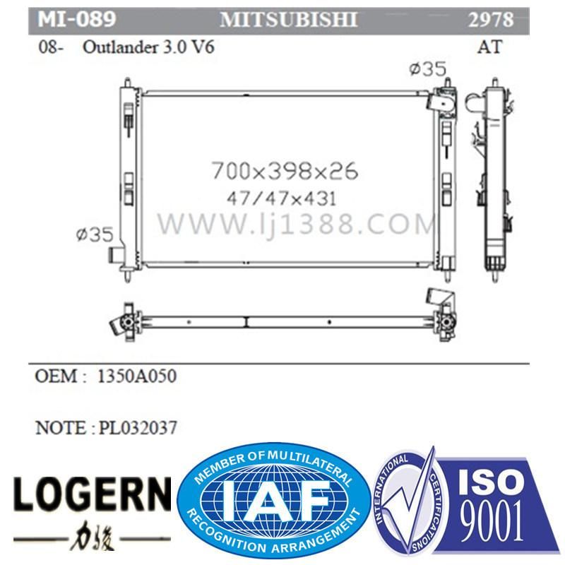 Mi-089 for Mitsubishi Outlander 3.0′07- at Auto Aluminum Radiator Dpi: 2978/2979