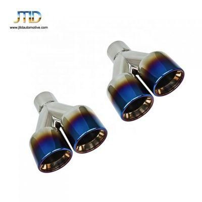 Blue Flame Series Oval Roll - Corner Cut Double - Wall Auto Exhaust Tip