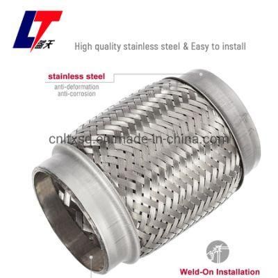 3.5 X 6 Inch 89 X 152mm Weld on Stainless Steel Double Braid Exhaust Muffler Flex Pipe