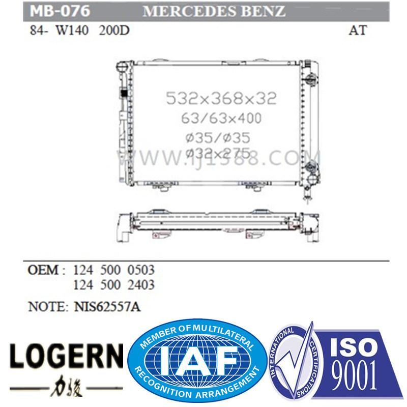 MB-076 Auto Radiator for Benz W124/200d/250td′84-93 at