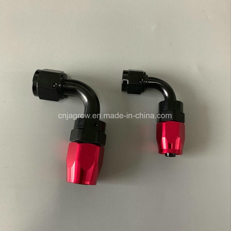 An6 Fitting Oil Fuel Adaptor Swivel 90 Degree Reusable an Fitting Hose End