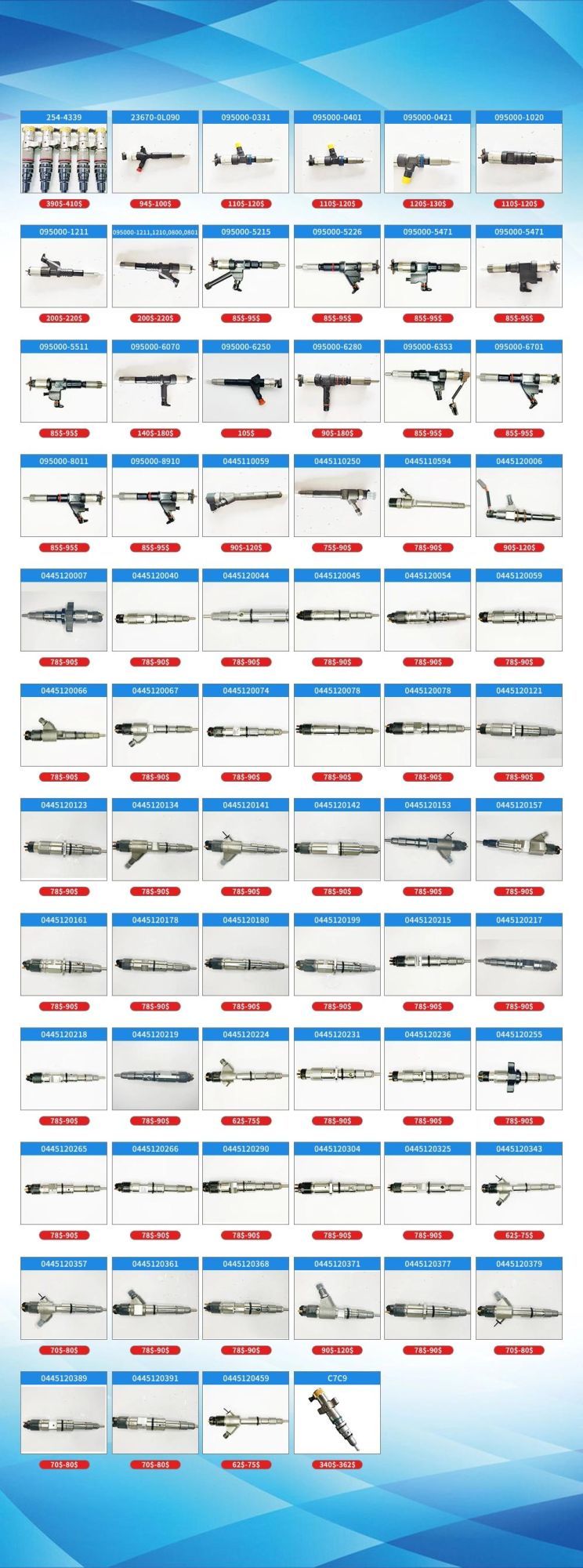 Standard Size Automotive Parts Fuel Injector Assembly (OEM 0445110250)