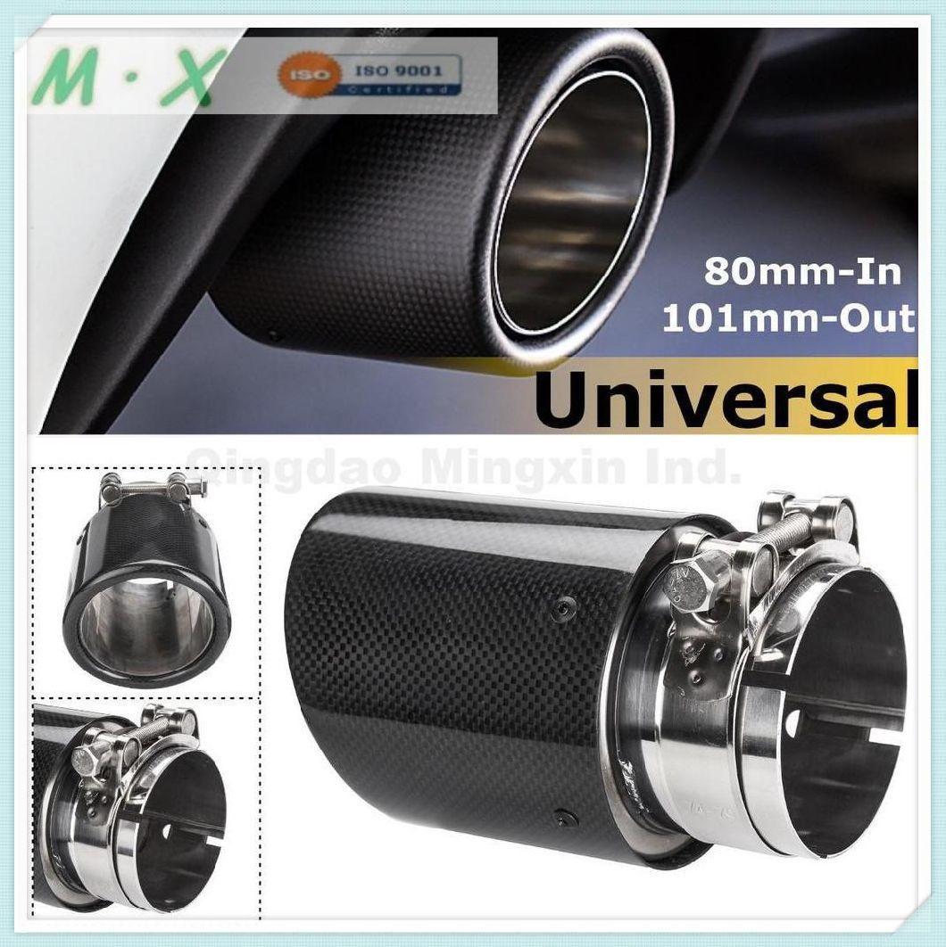 High Quality Single Outlet Stainless Steel Carbon Fiber Exhaust Muffler Tail Pipe Exhaust Tip