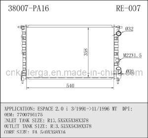 Auto Radiator for Renault 38007 (RE-007)