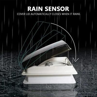 Motor Caravan Roof Vent 14&quot; Smart Rain Sensor 4-Speed RV Caravan Ceiling Hatch Motorhome Side Porthole Ventilation