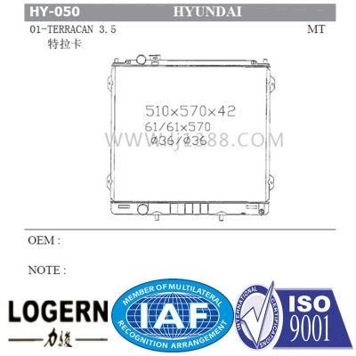 Aluminum Auto Radiator for Hyundai Terracan 3.5&prime;01- Mt