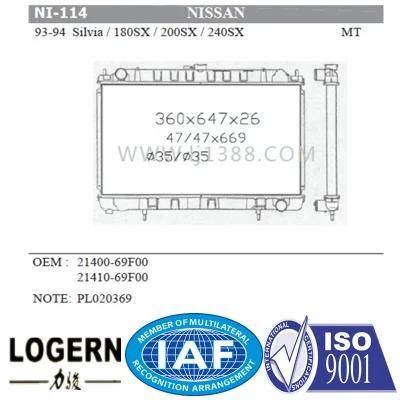 Auto Silvia/180sx/200sx/240sx&prime;93-94 Mt Radiator for Nissan