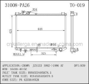 Auto Radiator for Toyota Crown Jzs133 at 31008 (TO-019)