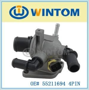 55211694 4 Pin Aluminium Thermostat Housing with Thermostat and Sensor for FIAT