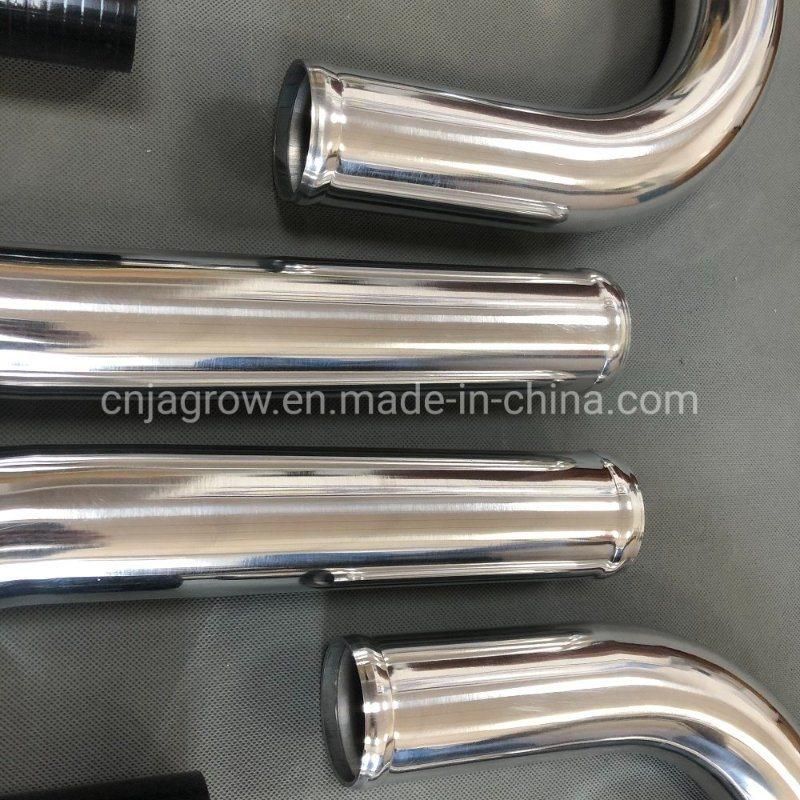 Universal Turbo Boost Intercooler Pipe Kit 2.5" 63mm 8 Pieces Aluminum Piping Black