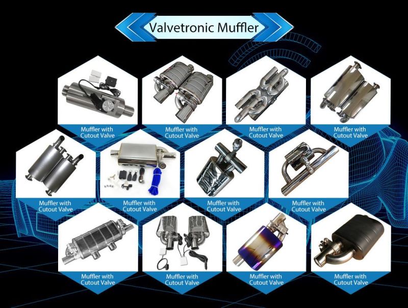 Stainless Steel Universal Exhaust Muffler 3 Inch Exhaust Electric Valve Cutout Muffler