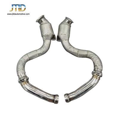 Racing Performance Exhaust Downpipe for Mercedes Benz E63 E63s W213 M177 2017+ with Cat and Heat Shield