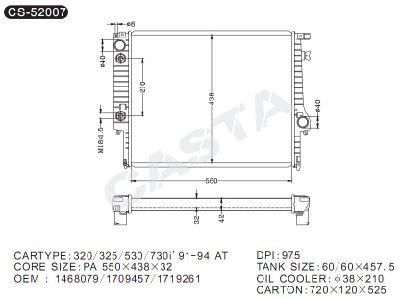Auto Spare Parts Aluminum Car Radiator for BMW OEM: 1468079