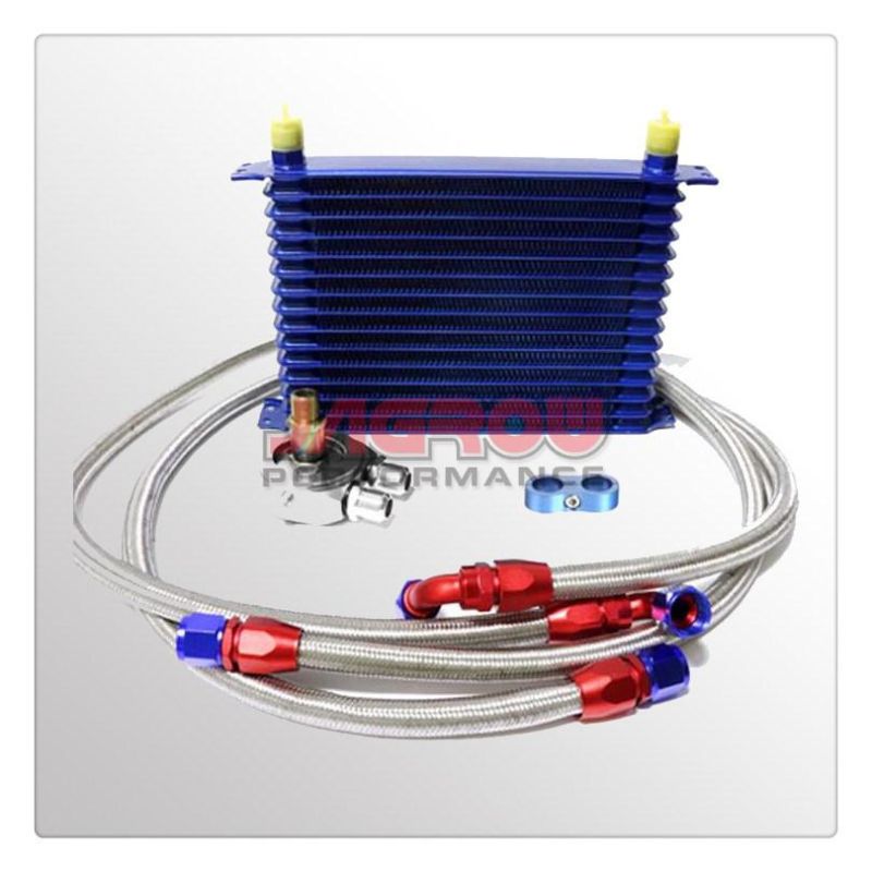 Aluminum Trust Greddy Type Oil Cooler Kit 15 Row with Sandwich Plate