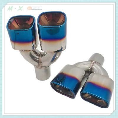 Hot Sale High Quality Auto Parts Stainless Steel Titanium Plating Dual Outlet Exhaust Tips