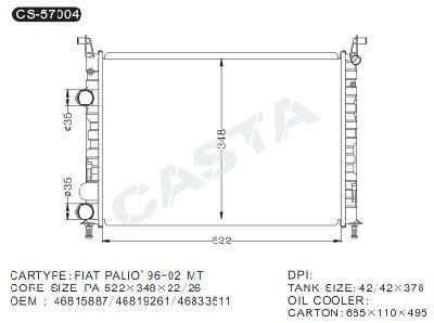 Cooling Effective Aluminum Radiator for FIAT Palio&prime;96-02