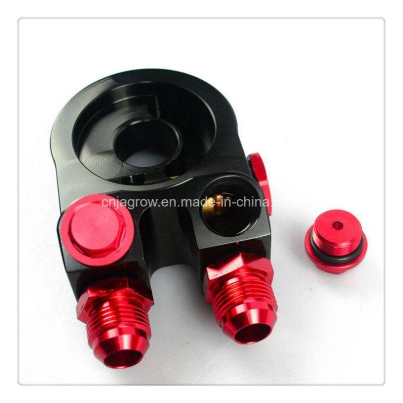 Aluminum An10 Oil Filter Cooler Sandwich Plate Adapter with Thermostat