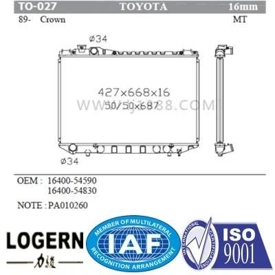 Car Auto Aluminum Radiator for Toyota Crown&prime;89- Mt